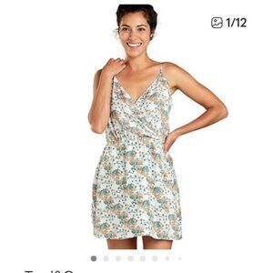 Toad&Co Women's Floral Summer Short Dress L Adjustable Straps Summer
